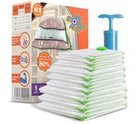 Sir Stores'alot Space Saver Vacuum Storage Bags 9-Pack - Lightweight & Reusable Vacuum Seal Bags, Air Tight Storage Bags for Clothes & Beddings - 3x Jumbo 3x Medium 3x Large Vacuum Storage Bags