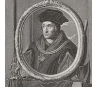 Sir Thomas More aka Saint Thomas More 1477 - 1535. Humanist statesman and chancellor of England. After a print by Pieter van Gunst from the painting by Adriaen van der Werff. Poster Print by Ken Welsh
