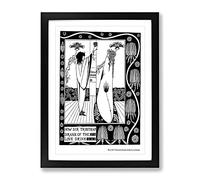 Sir Tristram Drank The Love Drink By Aubrey Beardsley Classic Painting Framed Wall Art Print, Ready to Hang Picture for Living Room Bedroom Home Office Décor, Black A2 (64 x 46 cm)