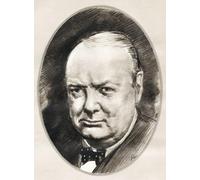 Sir Winston Leonard Spencer-Churchill 1874 - 1965 British politician army officer writer and two times Prime Minister of the United Kingdom. Illustration by Gordon Ross American artist and illustrator