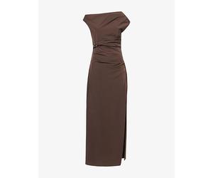 Sir Womens Sir Sol Off-Shoulder Stretch-Woven Gown Mocha XS