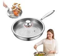 Siraat Pure Titanium Non-Stick Frying Pan, 100% Uncoated Hammered Titanium Cookware, 10.23in/26cm, Dishwasher Safe, Compatible with All Stoves & Ovens, Includes Lid