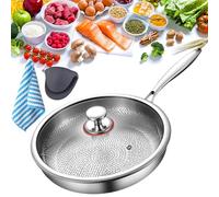 Siraatskitchen Titanium Pan, Siraat Pure Taima Titanium Frying Pan for Cooking, No-Coating Nonstick PanSuitable for Induction Cooker, All Stoves, Dishwasher Safe (Without Lid, L(11.02in/28cm))