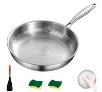 SiraatsKitchen Titanium Pan, Upgraded Ultra-Durable Pure Taima Titanium Nutri Frying Pan for Cooking, Scratch-Resistant Non Stick, Suitable All Stoves, Dishwasher (No lid, 10.23in/26cm)