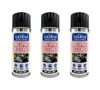 SIRAMICO COATINGS All in One Primerless BBQ, Firepit & Smoker Spray Paint Restorer | High Temperature Paint Formula up to 1000°C | Matt Black, Red or White | 400ml (Three Pack 3, Matt Black)