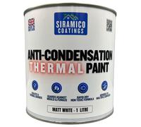 Siramico Coatings Anti Condensation Thermal Paint, Matt White, British Made - 1 Litre