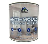 SIRAMICO COATINGS Anti-Mould Emulsion Ultra™ White Paint | 1 Litre 10 Year Anti Mould Protection Emulsion Paint for Bathrooms, Kitchens, Walls and Ceilings
