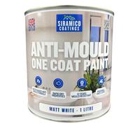 SIRAMICO COATINGS Anti Mould Paint - 1 Litre - Matt White - 10 Year Anti Mould Resistance - Quick Drying, Waterbased & No Odour