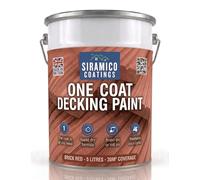 SIRAMICO COATINGS Anti-Slip Decking Paint - Brick Red, 5 Litres | Mould & UV resistant one-coat decking paint, 7 luxury colours. Colour: Brick Red.