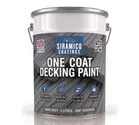SIRAMICO COATINGS Anti-Slip Decking Paint - Dark Grey, 5 Litres | Mould & UV resistant one-coat decking paint, 7 luxury colours. Colour: Dark Grey.