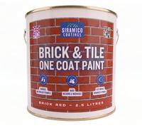 Siramico Coatings Brick & Tile Paint - 2.5L - Red - Matt Finish - Interior & Exterior Surfaces For Brick, Tile, Concrete & Stone