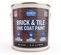 SIRAMICO COATINGS Brick & Tile Paint, Matt - Black, 2.5 Litres | Matt finish paint for brick, tile, concrete and stone, interior & exterior. Colour: Black.