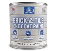 SIRAMICO COATINGS Brick & Tile Paint, Matt - White, 1 Liter | Matt finish paint for brick, tile, concrete and stone, interior & exterior. Colour: White.