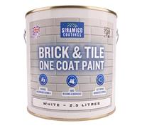 SIRAMICO COATINGS Brick & Tile Paint, Matt - White, 2.5 Litres | Matt finish paint for brick, tile, concrete and stone, interior & exterior. Colour: White.