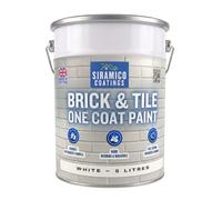 SIRAMICO COATINGS Brick & Tile Paint, Matt - White, 5 Litres | Matt finish paint for brick, tile, concrete and stone, interior & exterior. Colour: White.