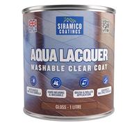 SIRAMICO COATINGS Clear Lacquer Top Coat | Gloss Finish | UV Durable Multi-Surface Paint | Interior & Exterior Protection | Low Odour, Low Toxicity, Water-Based, Fast Drying for Wood, Metal,