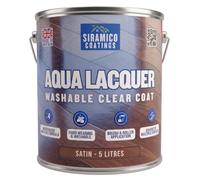 SIRAMICO COATINGS Clear Lacquer Top Coat | Satin Finish | UV Durable Multi-Surface Paint | Interior & Exterior Protection | Low Odour, Low Toxicity, Water-Based (5 Litre)