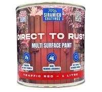 Siramico Coatings - Direct To Rust - Satin - Traffic Red Ral 3020 - 1 Litre