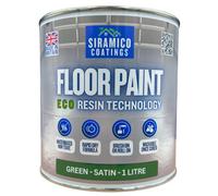 Siramico Coatings Floor Paint, 1 Litre, Satin, Water-Based Quick-Dry Formula - Non-Toxic, No-Voc, Durable Coating - Green
