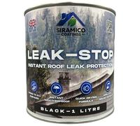 SIRAMICO COATINGS | Leak Stop Rapid Roof Repair BLACK Paint | 1 Litre | Instant Waterproof Roof Sealant | Perfect for Flat and Pitched Felt, Shed & Garage Roofs | Can Be Applied to Damp Surfaces