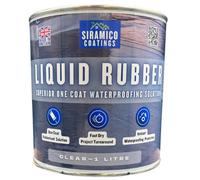 Siramico Coatings Liquid Rubber Roof Coating - 1 Litre Clear - Instant Leak Seal Technology, Quick Drying, One Coat Waterproofing Sealant
