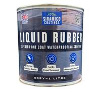 Siramico Coatings Liquid Rubber Roof Coating - 1 Litre Grey - Instant Leak Seal Technology, Quick Drying, One Coat Waterproofing Sealant
