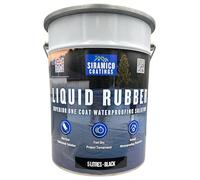 Siramico Coatings Liquid Rubber Roof Coating | 5 Litres | Instant Leak Seal Technology I Quick Drying, One Coat Waterproofing Sealant | Black, Grey & Clear (Black, 5 Liters)