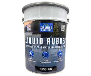 Siramico Coatings Liquid Rubber Roof Coating | 5 Litres | Instant Leak Seal Technology I Quick Drying, One Coat Waterproofing Sealant | Black, Grey &