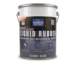 Siramico Coatings Liquid Rubber Roof Coating | 5 Litres | Instant Leak Seal Technology I Quick Drying, One Coat Waterproofing Sealant | Black, Grey & Clear (Clear, 5 Liters)