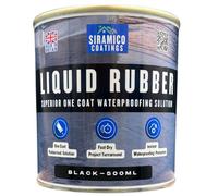 Siramico Coatings Liquid Rubber Roof Coating - 500Ml Black - Instant Leak Seal Technology, Quick Drying, One Coat Waterproofing Sealant