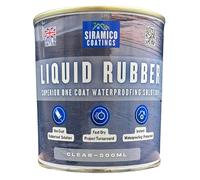 Siramico Coatings Liquid Rubber Roof Coating | Instant Leak Seal Technology I Quick Drying, One Coat Waterproofing Sealant | Black, Grey & Clear (Clear, 500ml)