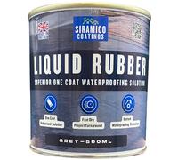 Siramico Coatings Liquid Rubber Roof Coating | Instant Leak Seal Technology I Quick Drying, One Coat Waterproofing Sealant | Black, Grey & Clear (Grey, 500ml)