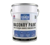 SIRAMICO COATINGS Masonry Paint, 10 Year Guarantee - Black, 5 Litres | Smooth washable masonry paint, 10 year surface protection. Waterbased. Colour: Black.