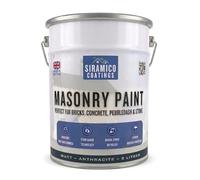 SIRAMICO COATINGS Masonry Paint, 10 Year Guarantee - Dark Grey, 5 Litres | Smooth washable masonry paint, 10 year surface protection. Waterbased. Colour: Dark Grey.