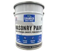 SIRAMICO COATINGS Masonry Paint | 5 Litres | Waterbased ECO Resin Technology | 7 Luxury Colours | Smooth Matt Finish for outdoor masonry protection | 10 Year Colour Guarantee (DARK GREY)