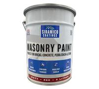 SIRAMICO COATINGS Masonry Paint | 5 Litres | Waterbased ECO Resin Technology | 7 Luxury Colours | Smooth Matt Finish for outdoor masonry protection | 10 Year Colour Guarantee (BRICK RED)