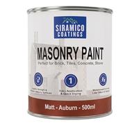 SIRAMICO COATINGS | Masonry Paint | Smooth White | 500 ml |10 Year protection of Masonry surfaces | Washable Paint (Auburn, 500ml)