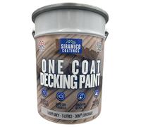 SIRAMICO COATINGS One Coat Anti-Slip Decking Paint | 5 Litres | 7 Luxury Colours I Mould & UV Resistant Formula | White - Grey - Sage Green - Black - Brick Red (Light Grey)