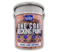 SIRAMICO COATINGS One Coat Anti-Slip Decking Paint | 5 Litres | 7 Luxury Colours I Mould & UV Resistant Formula | White - Grey - Sage Green - Black - Brick Red (White)