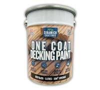 SIRAMICO COATINGS One Coat Anti-Slip Decking Paint | 5 litres | 7 Luxury Colours I Mould & UV Resistant Formula | White - Grey - Sage Green - Black - Brick Red (Black)