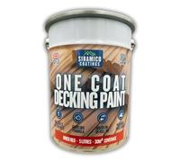 SIRAMICO COATINGS One Coat Anti-Slip Premium Decking Paint | 30m² - 5 Litres | Mould & UV Resistant Formula | Cool White - Grey - Sage Green - Deep Black - Brick Red (Dark Grey)