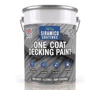 SIRAMICO COATINGS One Coat Anti-Slip Decking Paint, Mould & UV Resistant - Mid Grey, 5 Litres