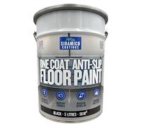 SIRAMICO COATINGS One Coat Anti-Slip Floor Paint | 5 Litres | 5 Modern Colours I Waterbased, Quick Drying Formula | White, Black, Greys (Black, 5 Liters)