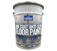 SIRAMICO COATINGS One Coat Anti-Slip Floor Paint | 5 Litres | 5 Modern Colours I Waterbased, Quick Drying Formula | White, Black, Greys (Mid Grey, 5 Liters)