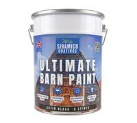 SIRAMICO COATINGS One Coat Ultimate Barn Acrylic Paint - Black - 5 Litres - 10 Year Guarantee (Satin Black, 5 Liters)