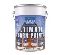 SIRAMICO COATINGS One Coat Ultimate Barn Acrylic Paint - Black - 5 Litres - 10 Year Guarantee (Satin White, 5 Liters)