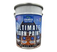 Siramico Coatings One Coat Ultimate Barn Acrylic Paint - Matt Black - 5 Litres - 10 Year Guarantee