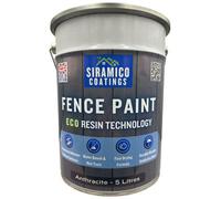 Siramico Coatings Premium Anthracite Grey Fence Paint - 5 Litres - Waterbased Eco Resin Technology