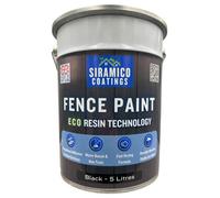 Siramico Coatings Premium Fence Paint - 5 Litres - Waterbased Eco Resin Technology - Deep Black