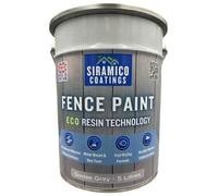 Siramico Coatings Premium Goose Grey Fence Paint - 5 Litres - Waterbased Eco Resin Technology With Uv Protection